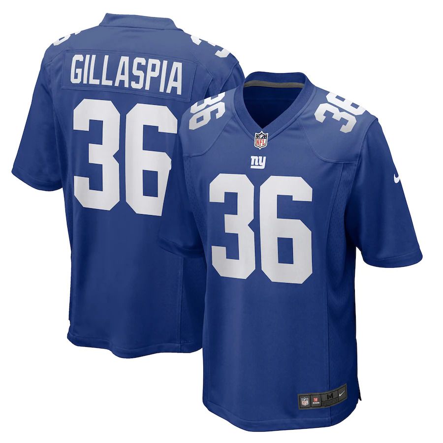 Men New York Giants #36 Cullen Gillaspia Nike Royal Game Player NFL Jersey->new york giants->NFL Jersey